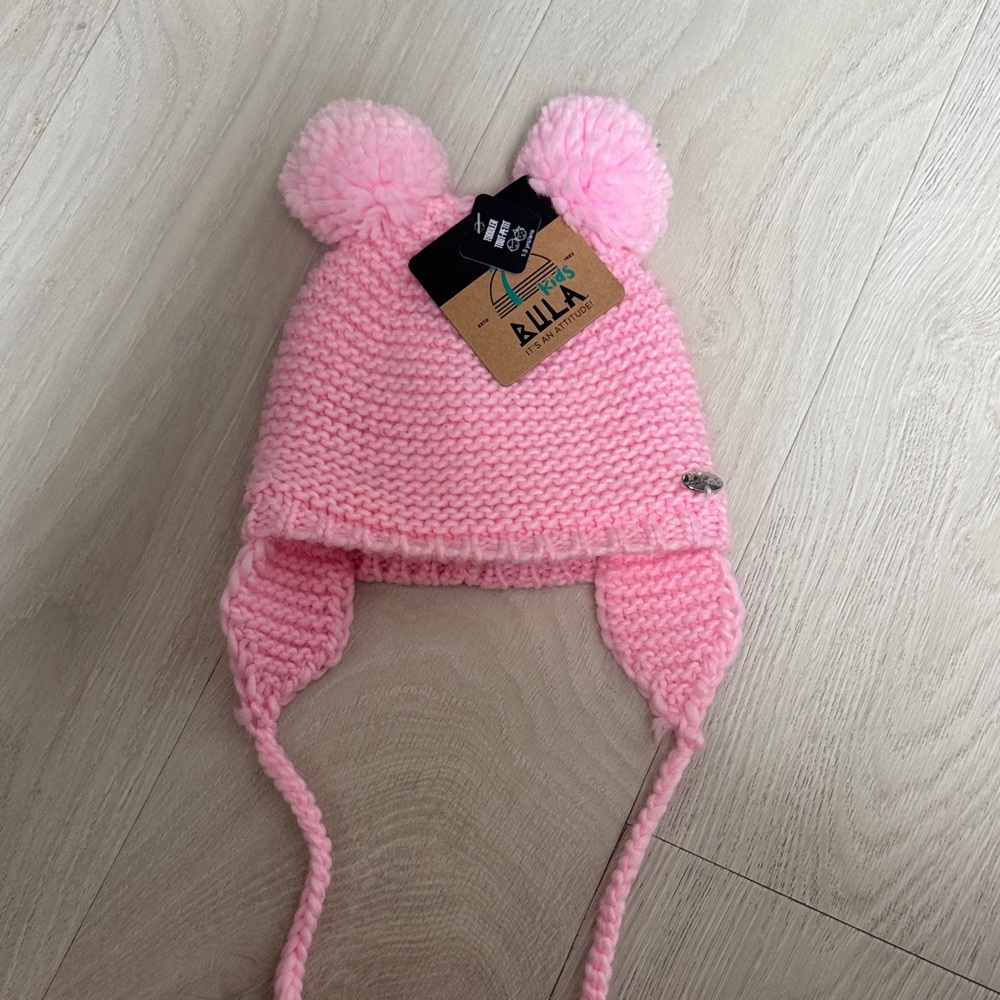 Bula Kids Pink Knit Hat with Pom Pom’s